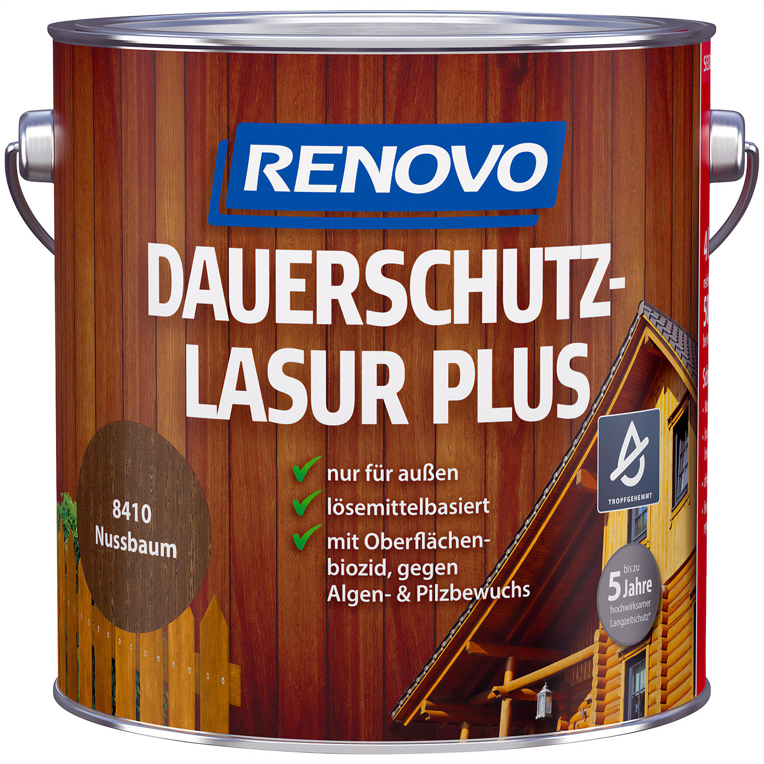 4L Liter Renovo Dauerschutzlasur PLUS Nussbaum
