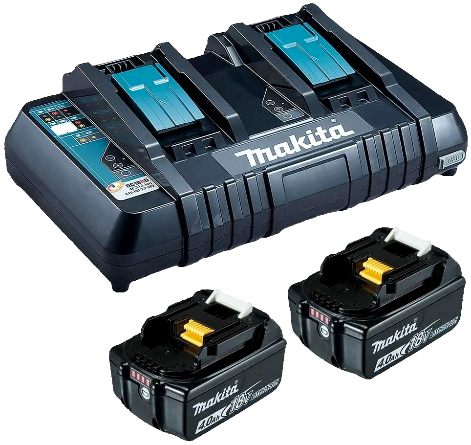 Makita Power Source Kit Doppelladegerät und 2x18V Akku 4.0Ah