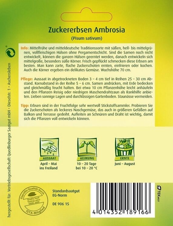 Zuckererbsen Ambrosia