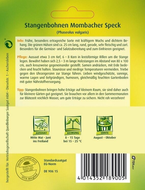 Stangenbohnen Mombacher Speck