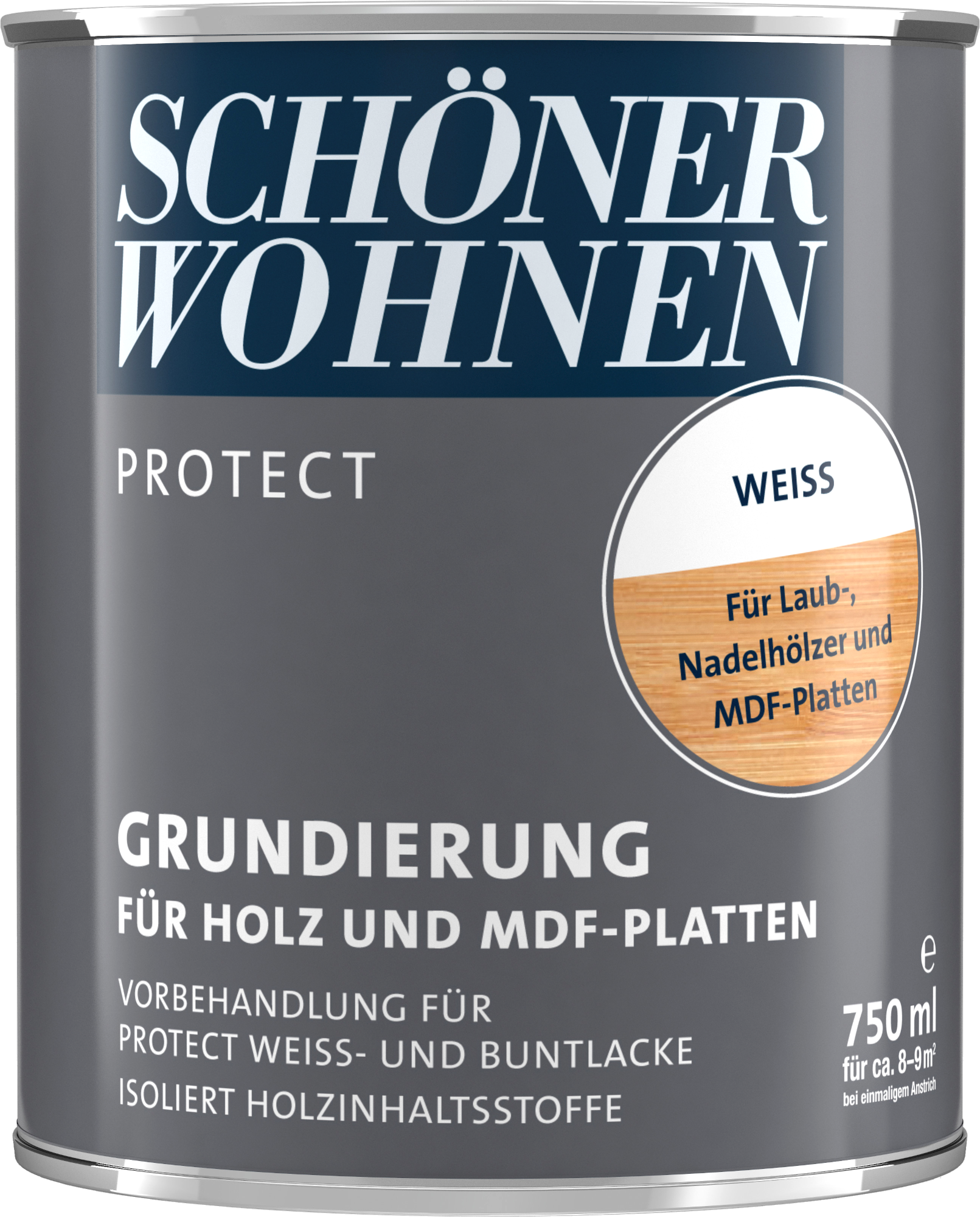 750ml Schöner Wohnen Protect Grundierung für Holz und MDF-Platten weiss