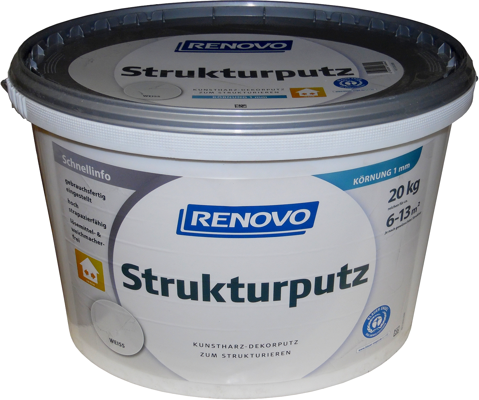 20kg Renovo Sturkturputz 1mm Weiss Innen & Außen