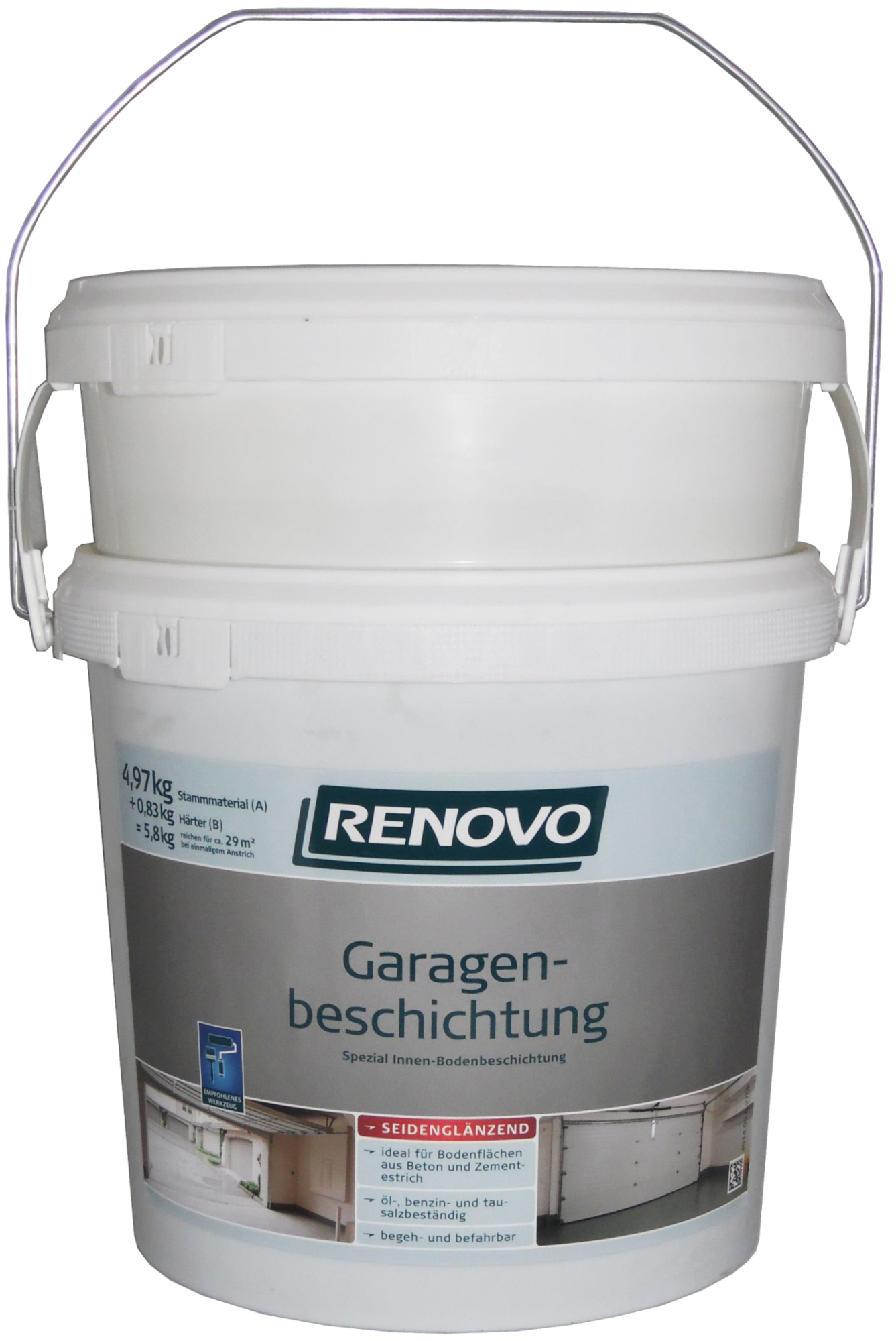 5,8Kg Garagen-Boden-Beschichtung 2-K silbergrau
