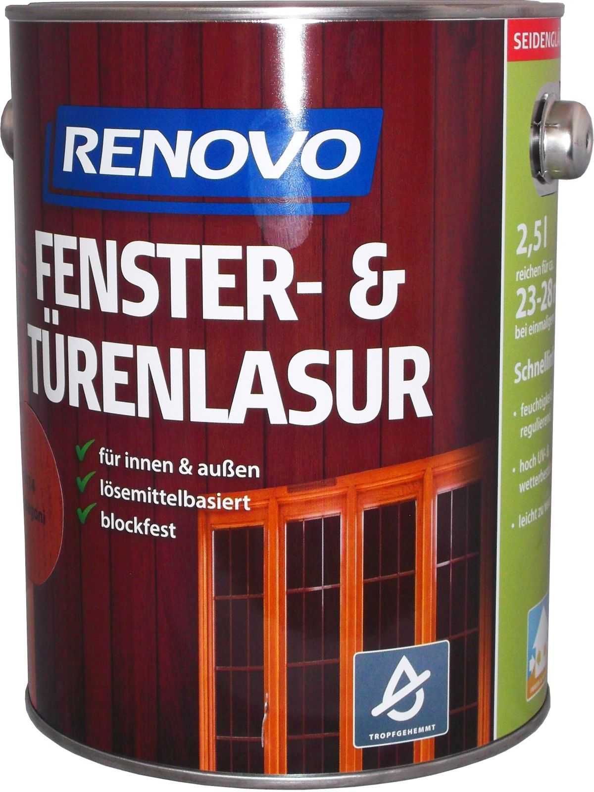 2,5L Renovo Fenster & Türenlasur Nr.8410 nussbaum