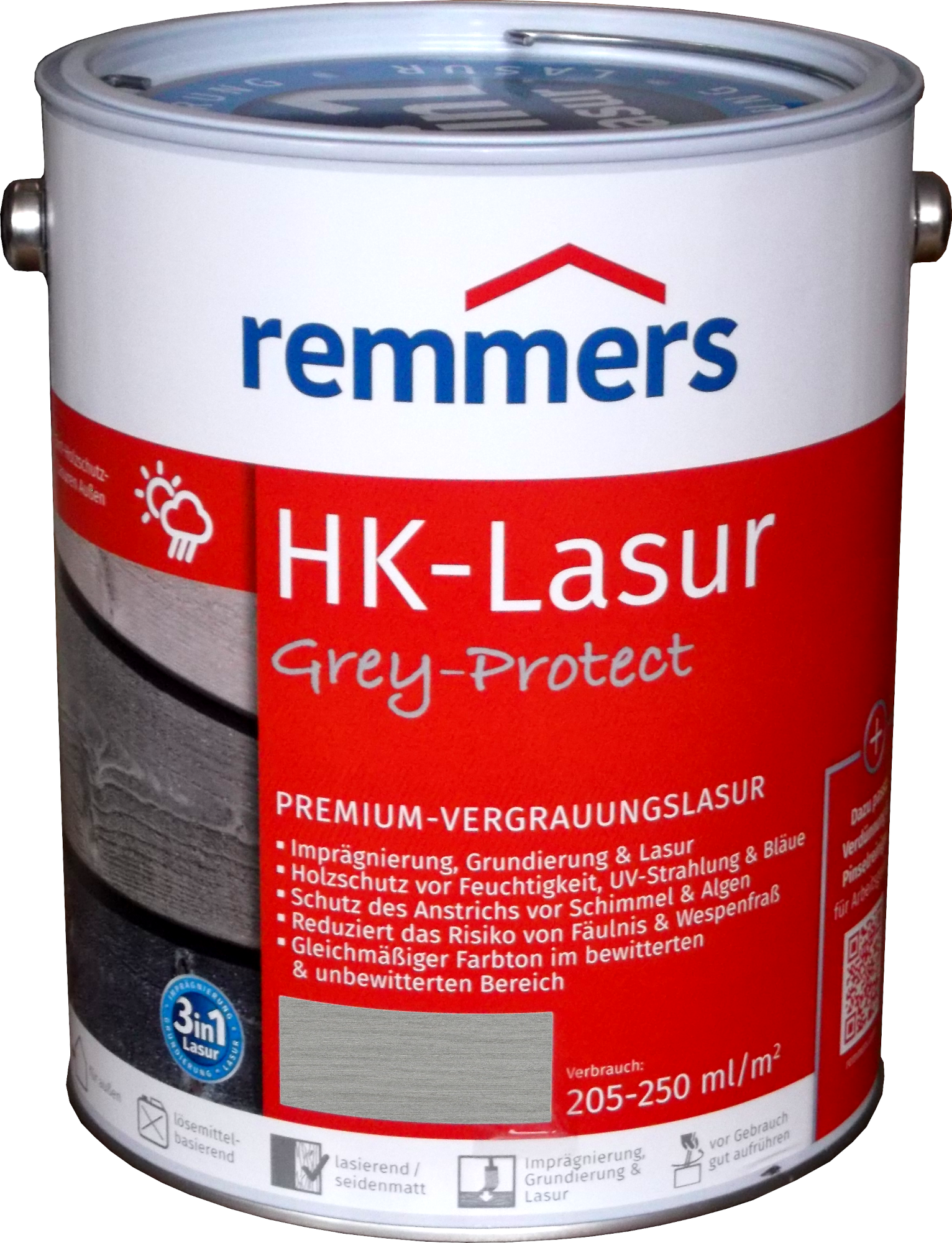 5L Remmers HK Lasur Platingrau Grey Protect