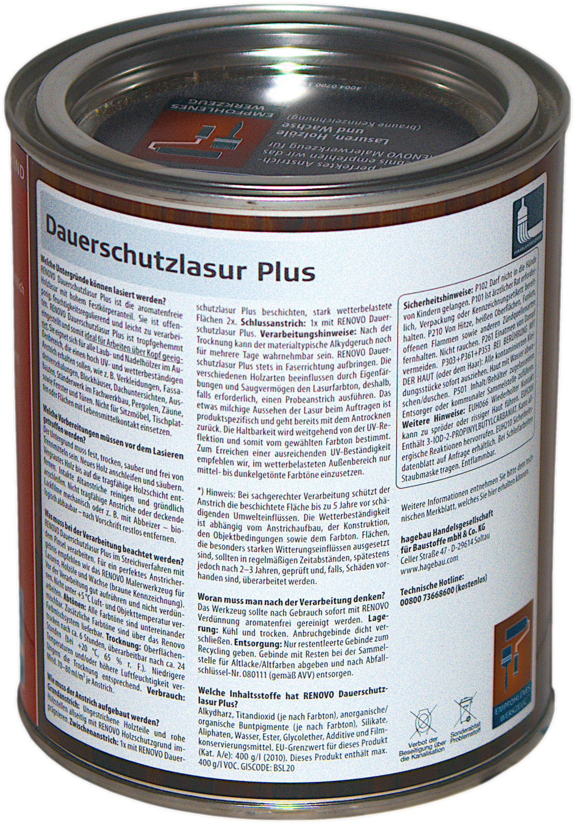 #750ml Renovo Dauerschutzlasur PLUS Nr.8420 wenge