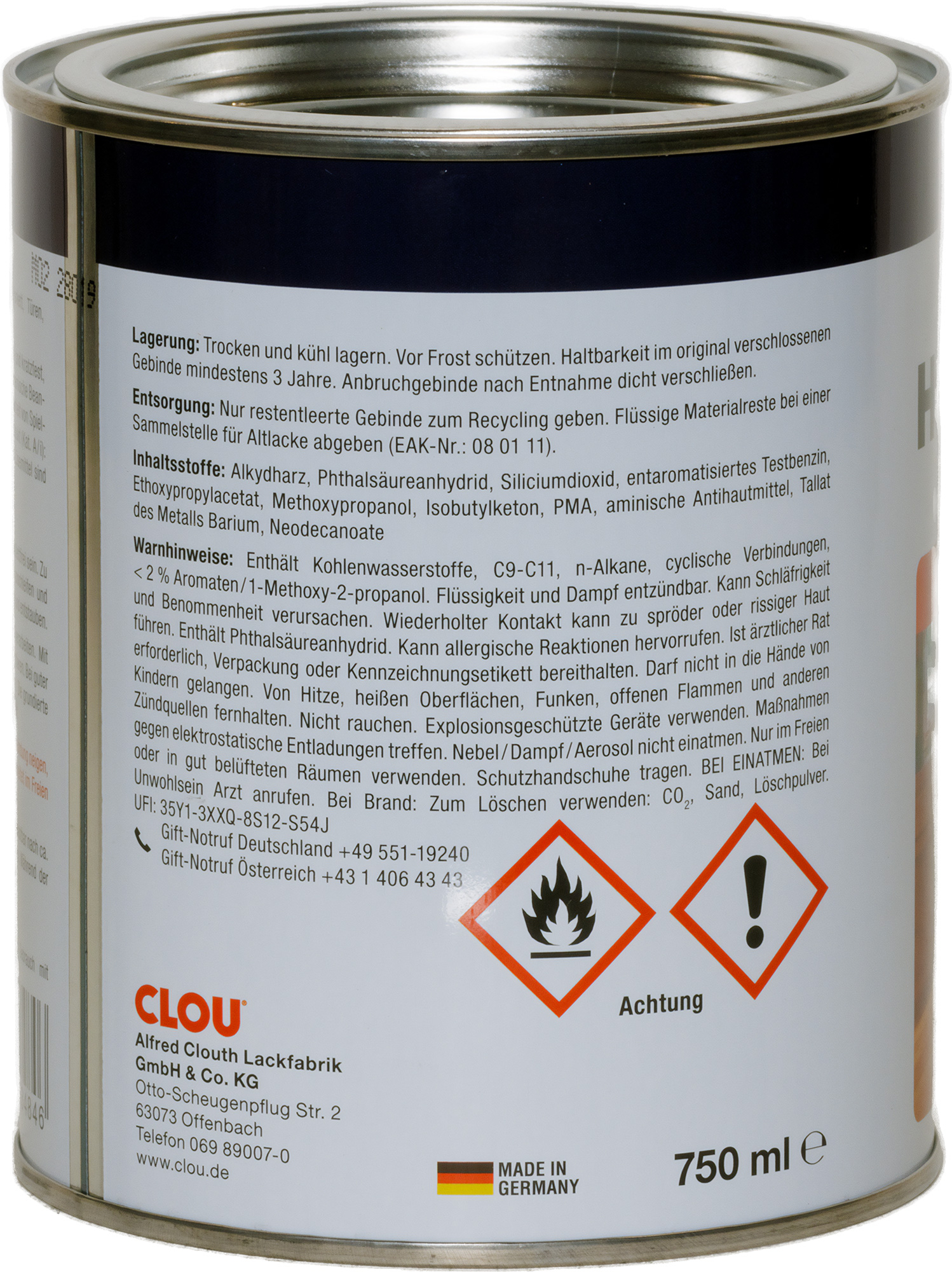 750ml Clou EL Holz-Siegel seidenmatt