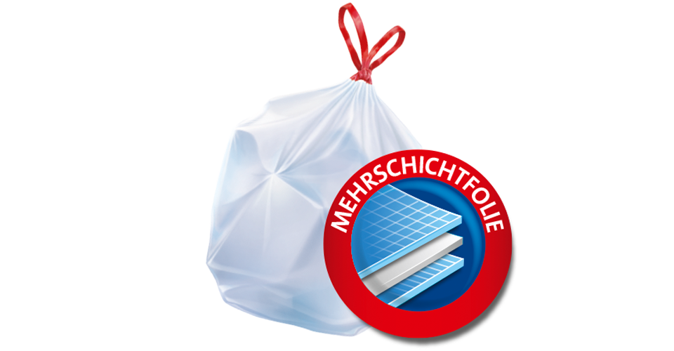 Swirl 35 Liter Müllbeutel mit Zugband R+D, (15/Rolle)
