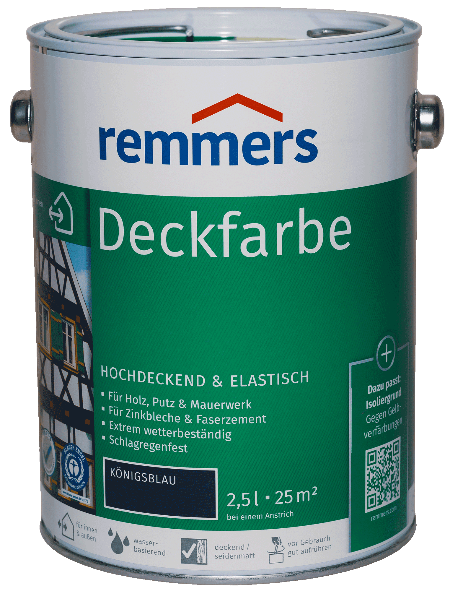 2,5 Liter Remmers Deckfarbe Königsblau
