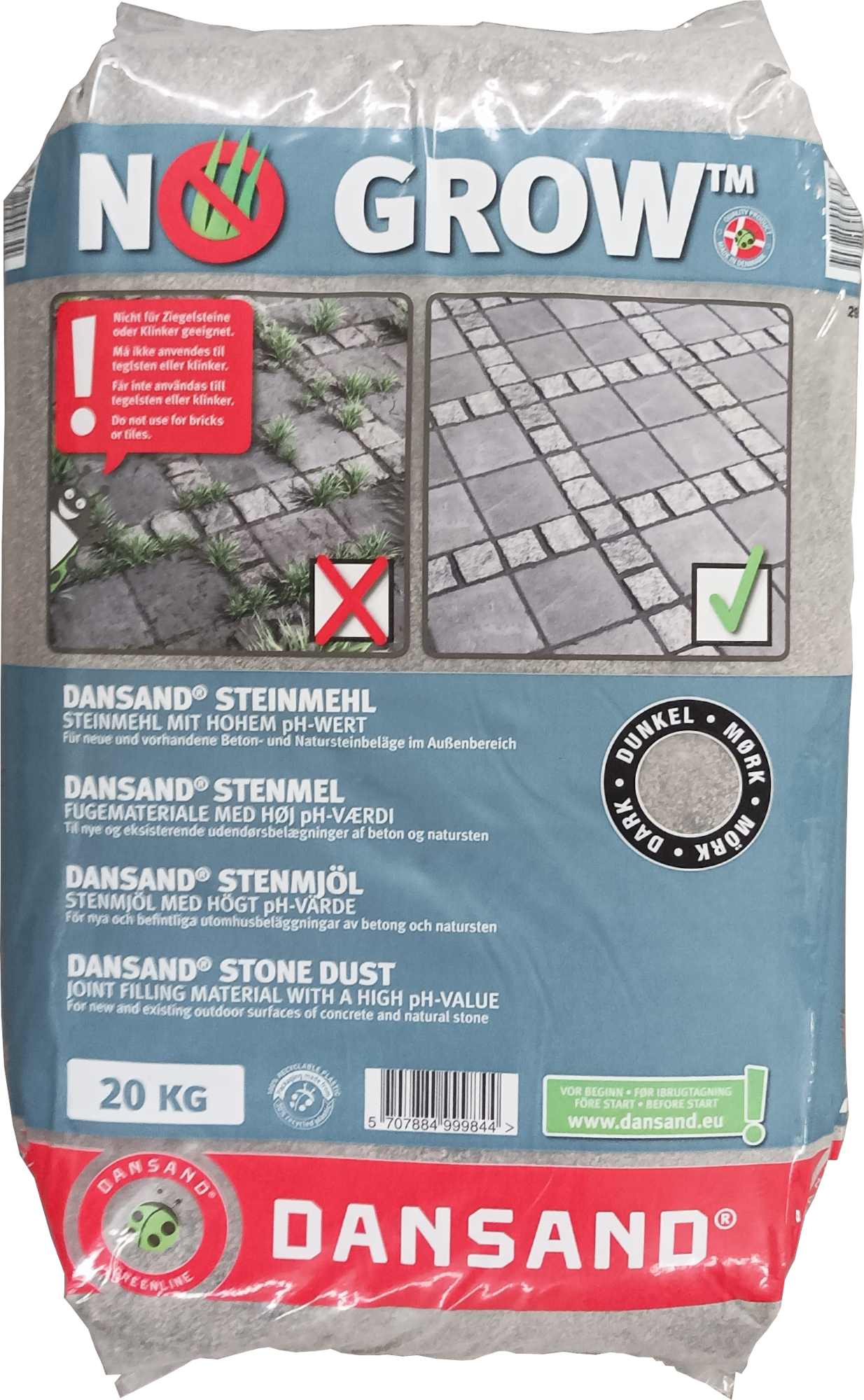 20kg Dansand® No Grow Steinmehl dunkel