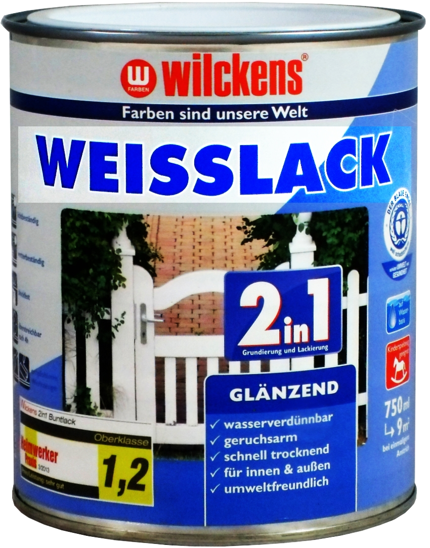 2,5Liter WILCKENS 2in1 Weisslack glänzend