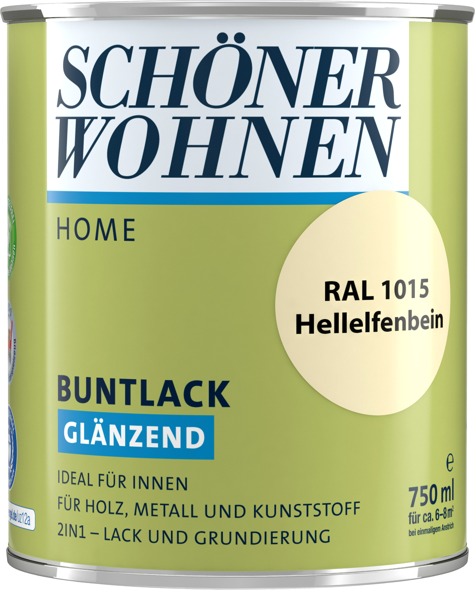 750ml Schöner Wohnen Home Buntlack glänzend, RAL 1015 Hellelfenbein
