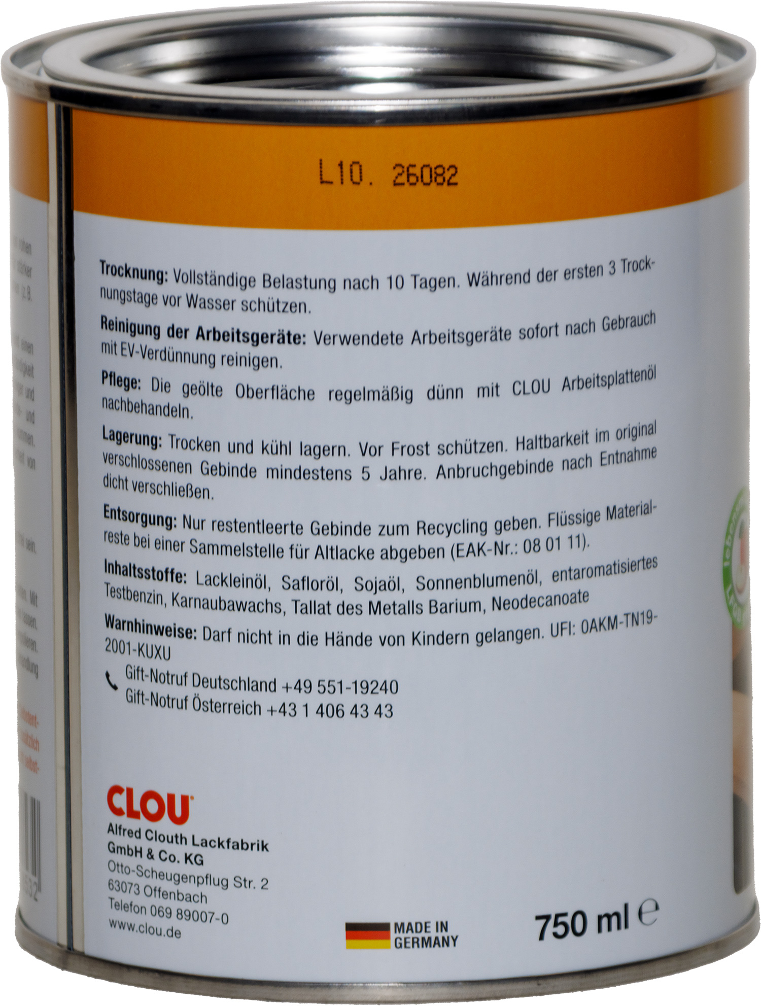 750ml Clou Arbeitsplatten-Öl