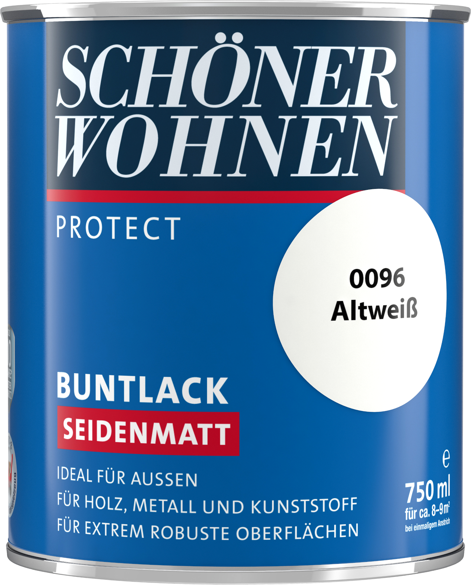 750ml Schöner Wohnen Protect Buntlack seidenmatt 0096 Altweiß