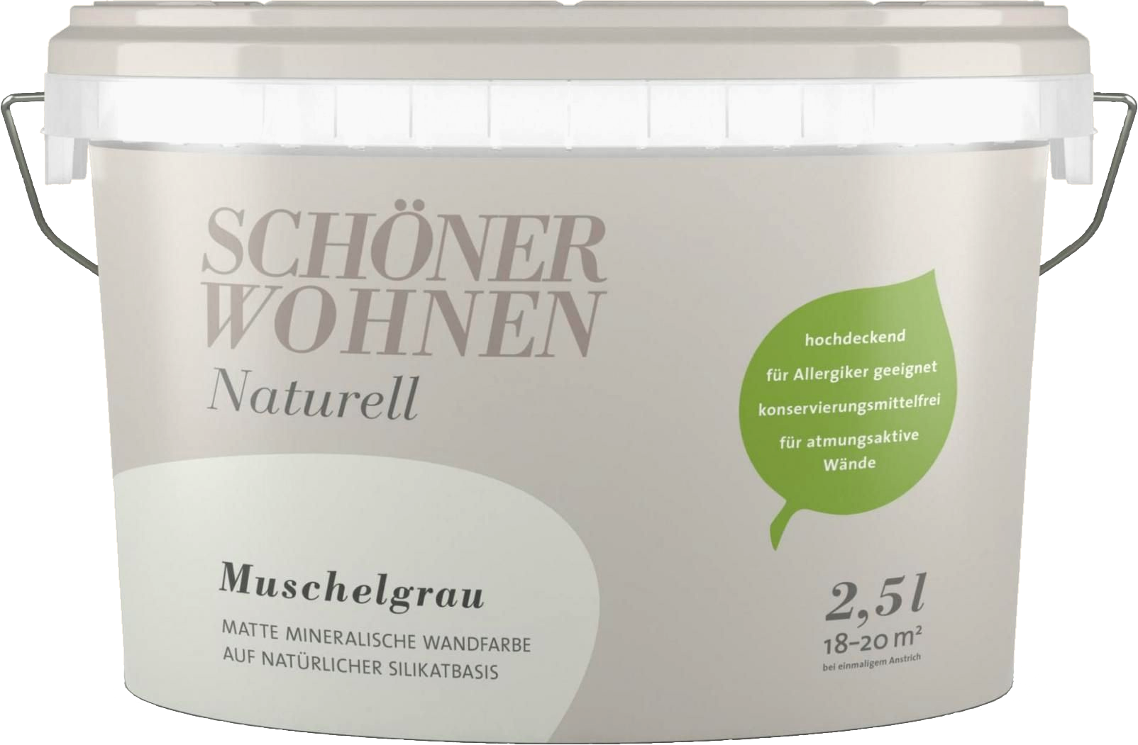 2,5L Schöner Wohnen Naturell Wandfarbe matt, Muschelgrau