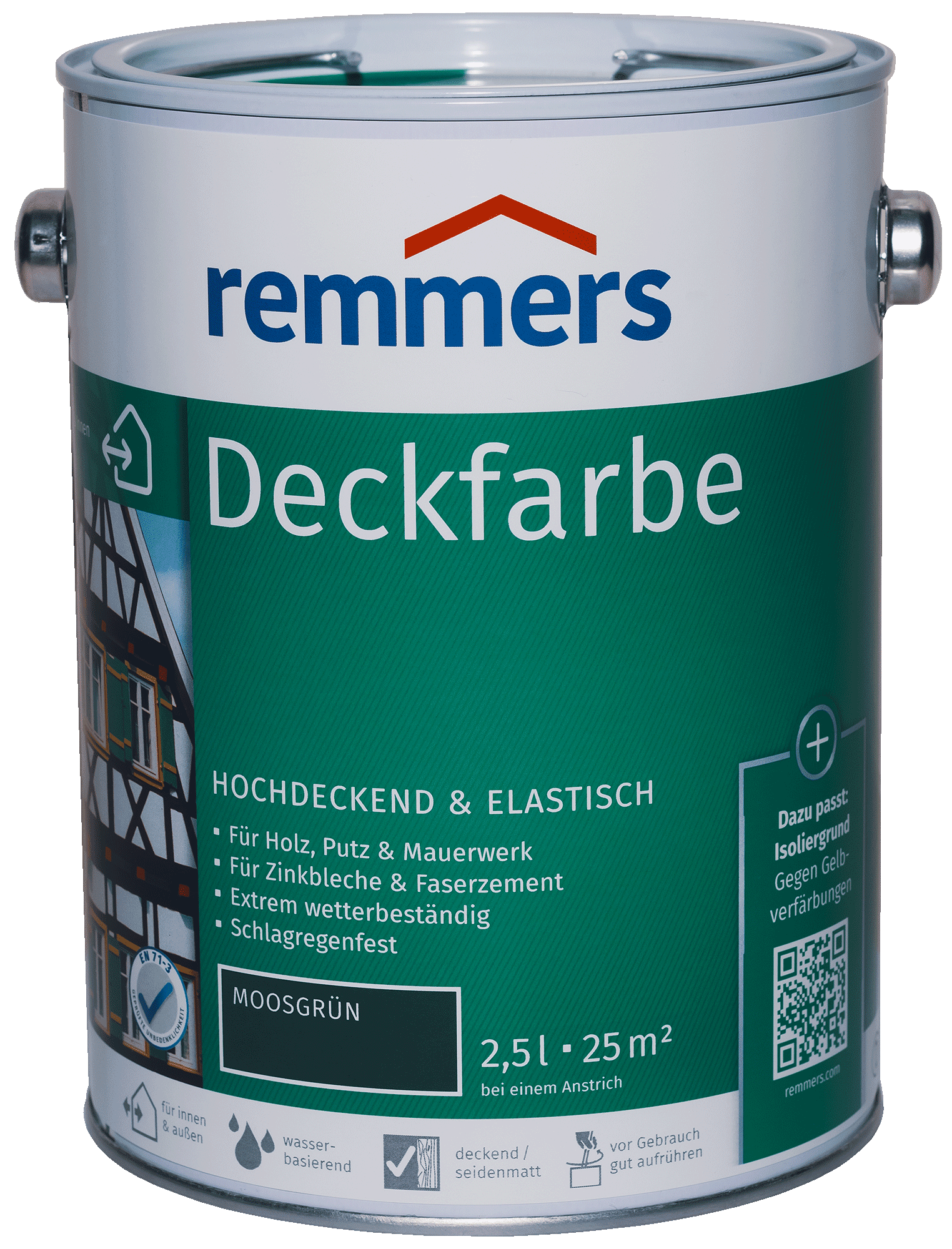 2,5L Remmers Deckfarbe Blattgrün ehem. Moosgrün