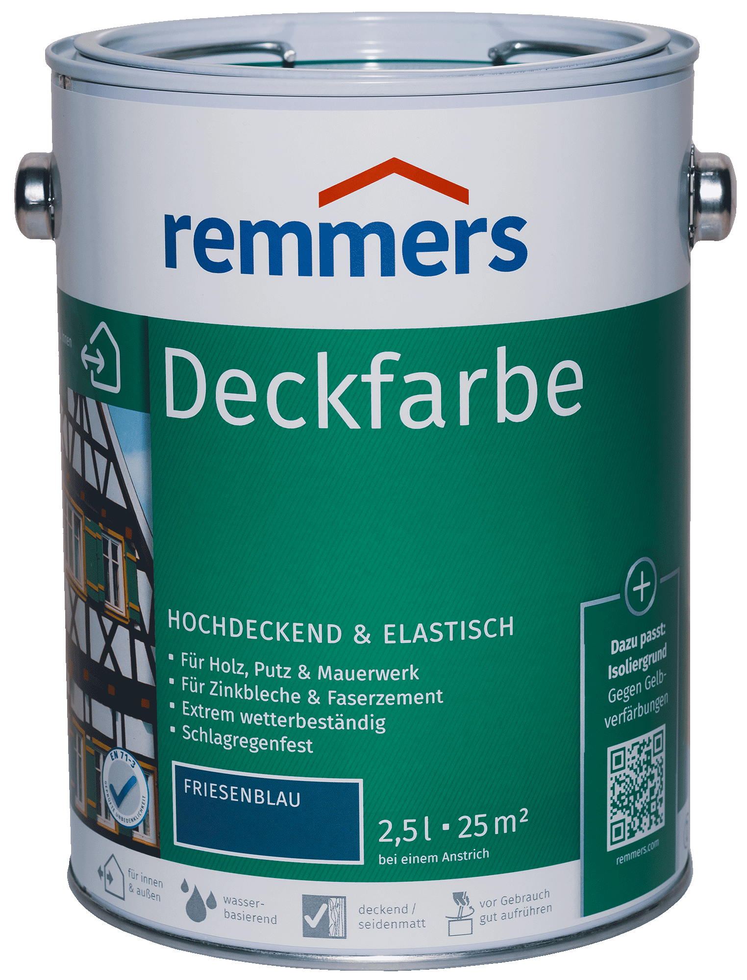 2,5L Remmers Deckfarbe Friesenblau