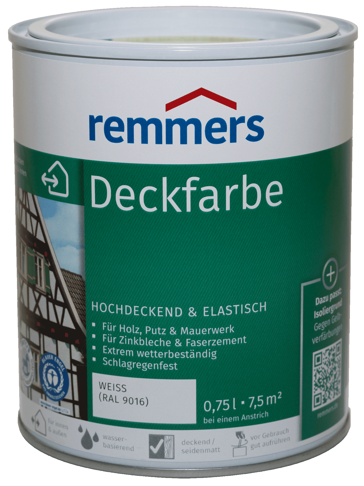 750ml Remmers Deckfarbe weiß Wetterschutzfarbe