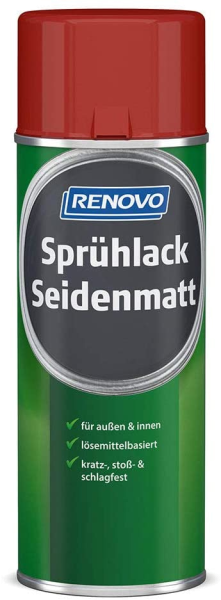 400ml Renovo Sprühlack Seidenmatt Feuerrot RAL3000
