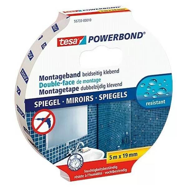 tesa Powerbond® Montageband SPIEGEL, 5m x19mm