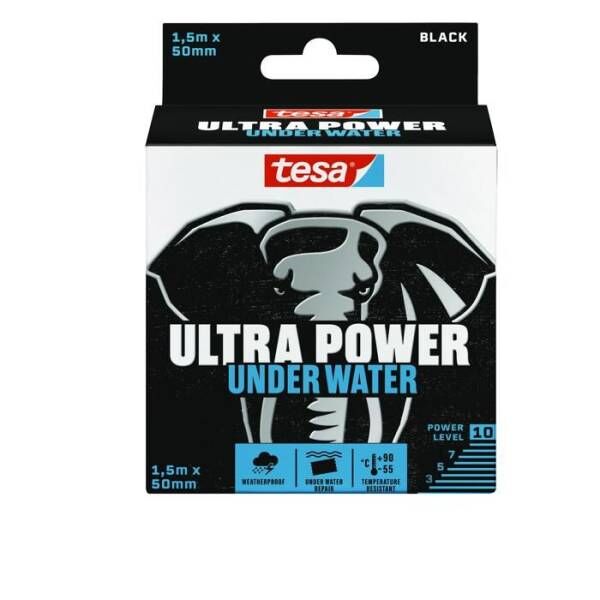 tesa® Ultra Power Under Water Reparaturband Farbe schwarz, Länge 1,5m, Bre