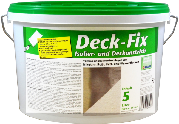 5Liter WILCKENS Deck-Fix Isolier- und Deckanstrich weiß