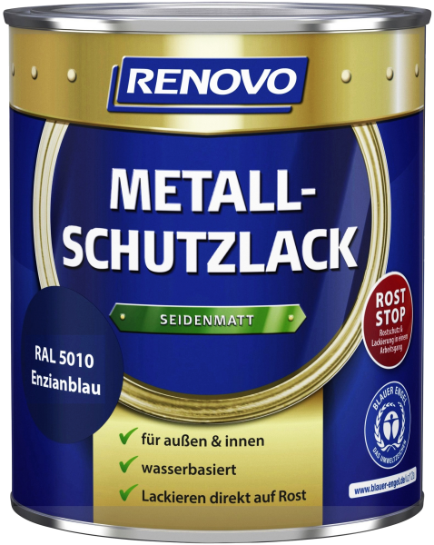 750ml Renovo Metallschutzlack sdm Enzianblau 5010