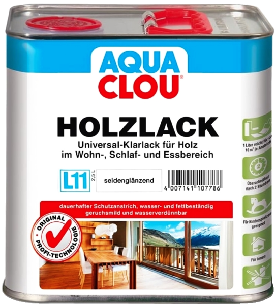 2,5L Aqua CLOU Holzlack L11 seidenglanz