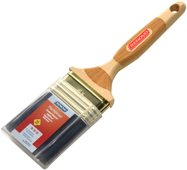 65mm Lack-Flachpinsel Kunstfaser, Holzgriff