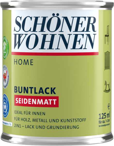 125ml Schöner Wohnen Home Buntlack seidenmatt, RAL 7001 Silbergrau