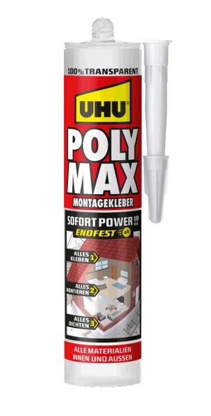 300g UHU Poly Max Sofort Power 10 Sekunden Glasklar