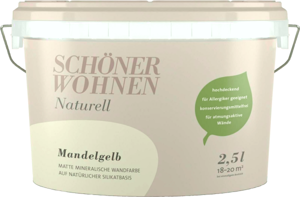 2,5L Schöner Wohnen Naturell Wandfarbe matt, Mandelgelb