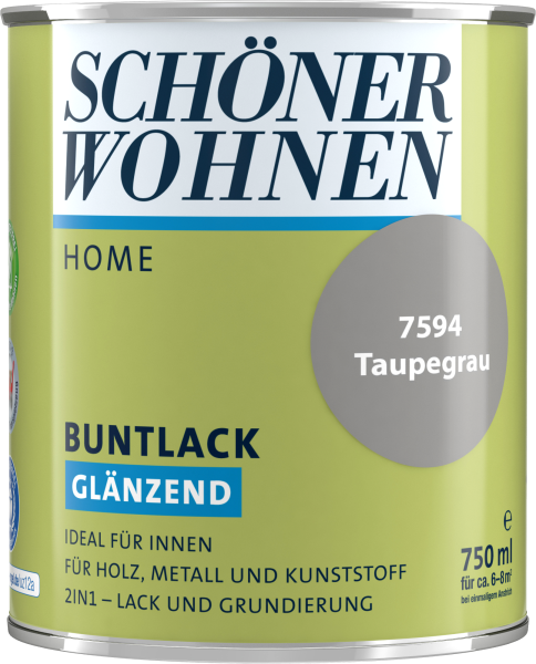 750ml Schöner Wohnen Home Buntlack glänzend, 7594 Taupegrau