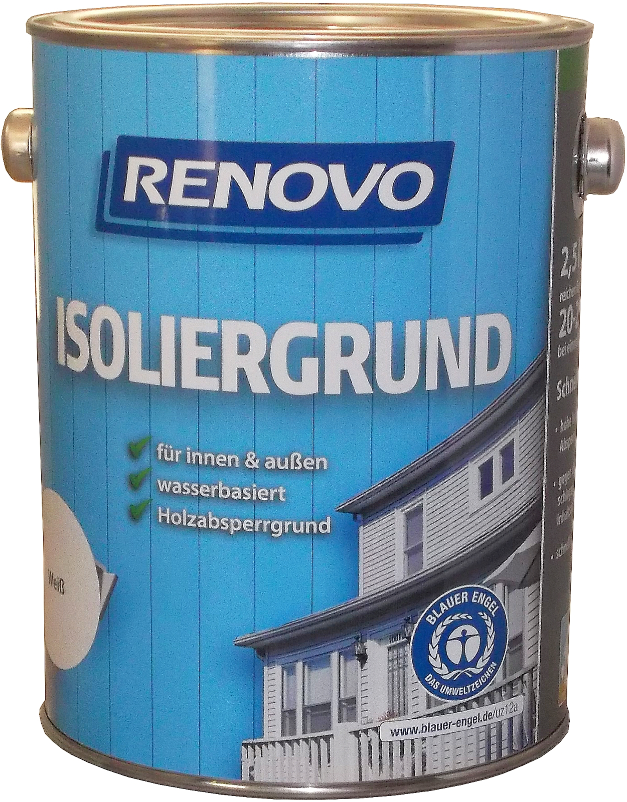 2,5L Renovo Isoliergrund wasserverdünnbar Weiß, RENOVO Wetterschutzfarbe, Holzanstriche