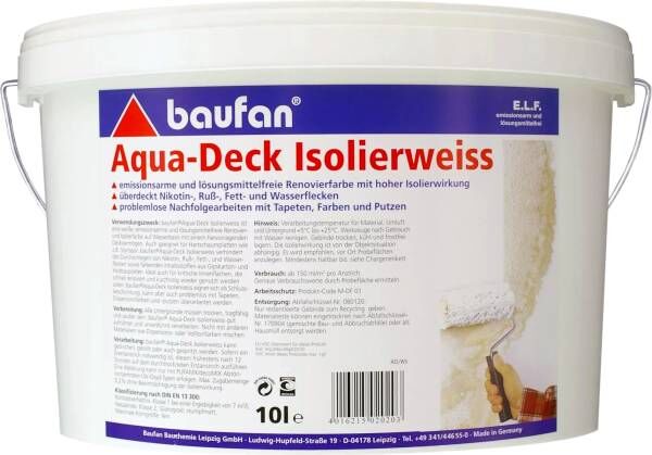 10 Liter BAUFAN Aqua-Deck Isolierweiss E.L.F.