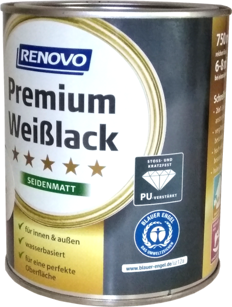 750ml RENOVO Premium Weißlack Seidenmatt Weiss 0095