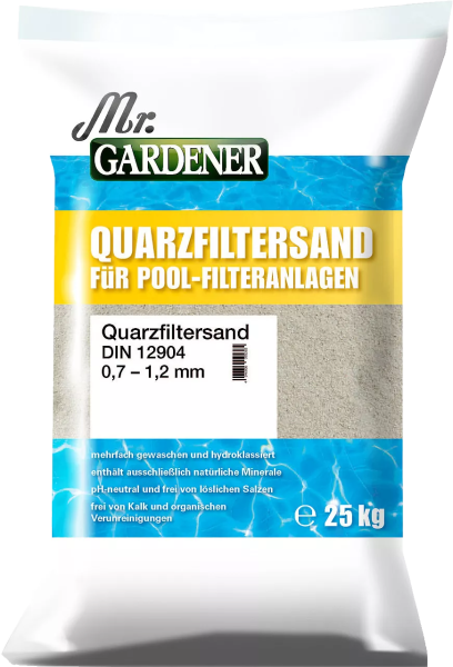 25kg Filtersand Körnung 0,7mm-1,2mm Mr.Gardener