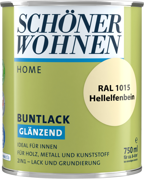 750ml Schöner Wohnen Home Buntlack glänzend, RAL 1015 Hellelfenbein